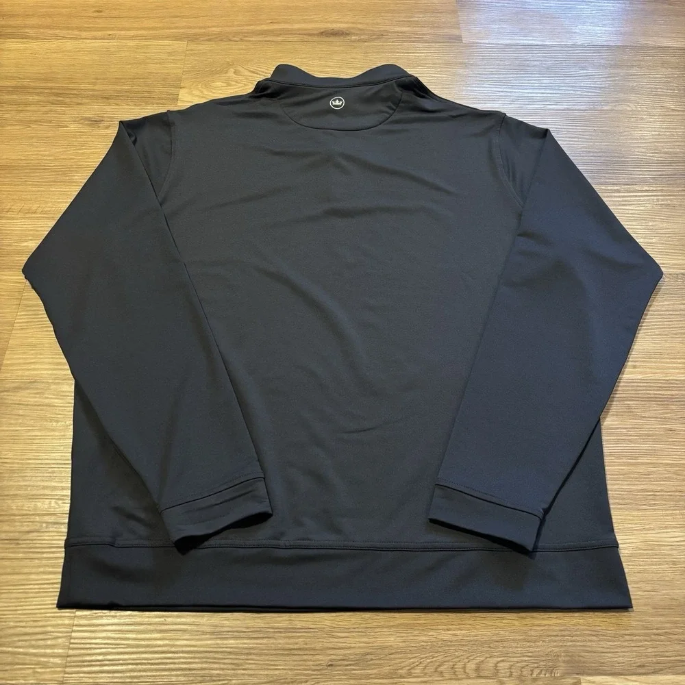 Peter Millar Crown Sport Perth 1/4 Zip Pullover Men's L Black Muirfield Village